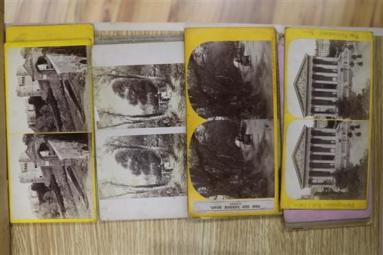 A collection of stereoscopic cards including Boer War and two viewers